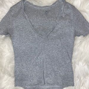 Brandy Melville Cropped Grey T Shirt